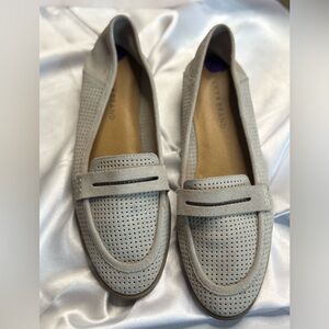 Lucky Brand Gray Perforated Flats